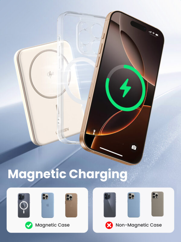 Ugreen 25207 power bank 5000 mAh Wireless charging Black Ugreen 25207 power bank 5000 mAh Wireless charging Black