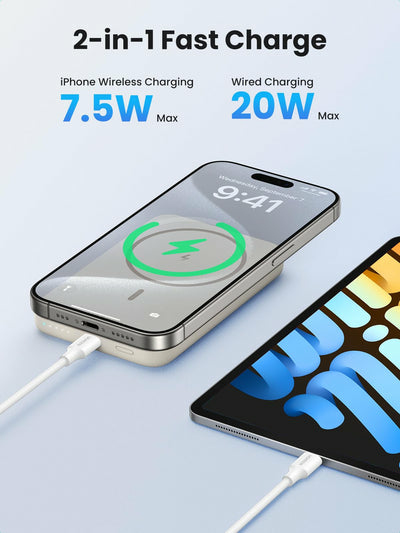 Ugreen 25208 power bank 10000 mAh Wireless charging Beige Ugreen 25208 power bank 10000 mAh Wireless charging Beige