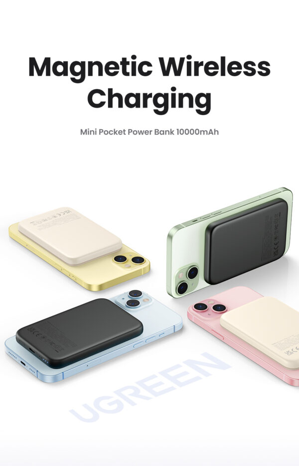 Ugreen 25208 power bank 10000 mAh Wireless charging Beige Ugreen 25208 power bank 10000 mAh Wireless charging Beige