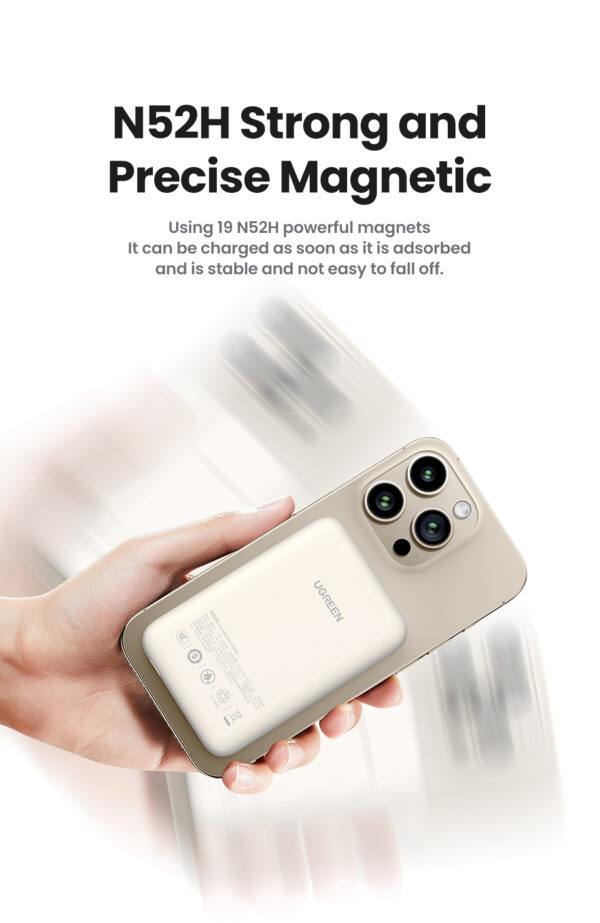 Ugreen 25208 power bank 10000 mAh Wireless charging Beige Ugreen 25208 power bank 10000 mAh Wireless charging Beige