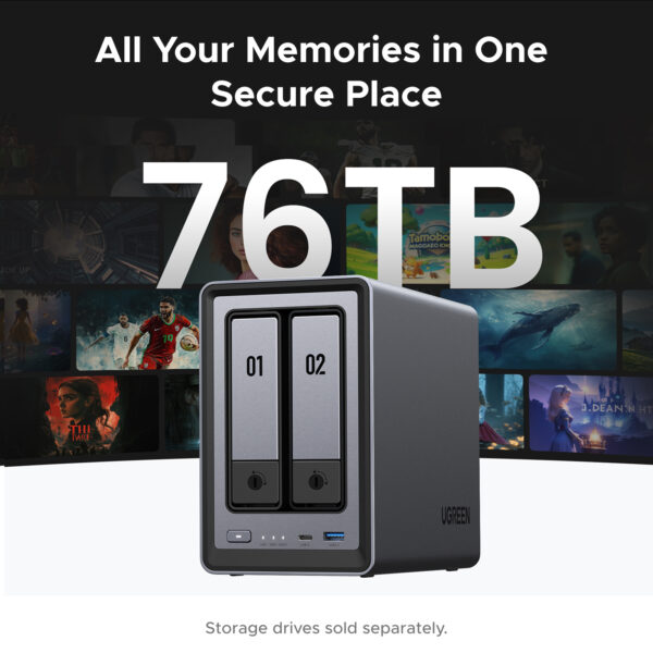 Ugreen NETWORK ATTACHED DXP2800 DISKLESS UK NAS Desktop Intel® N N100