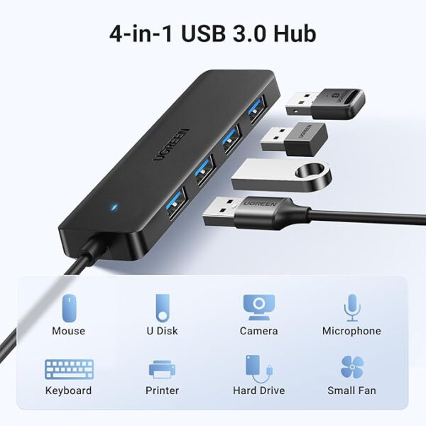Ugreen USB 3.0 4-PORT HUB USB-A TO 4XUSB Docking USB 3.2 Gen 1 (3.1 Ugreen USB 3.0 4-PORT HUB USB-A TO 4XUSB Docking USB 3.2 Gen 1 (3.1