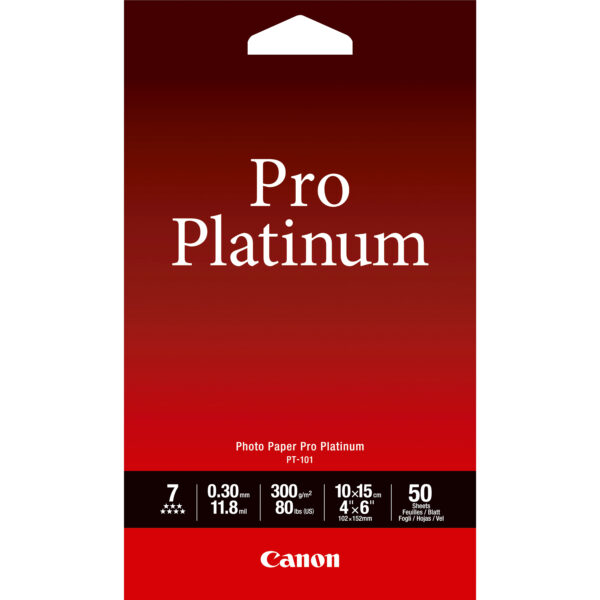 Canon PT-101 Pro Platinum Photo Paper 4x6” - 50 sheets Canon PT-101 Pro Platinum Photo Paper 4x6” - 50 sheets