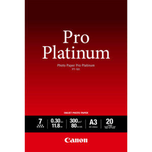 Canon PT-101 Pro Platinum Photo Paper A3 - 20 Sheets Canon PT-101 Pro Platinum Photo Paper A3 - 20 Sheets