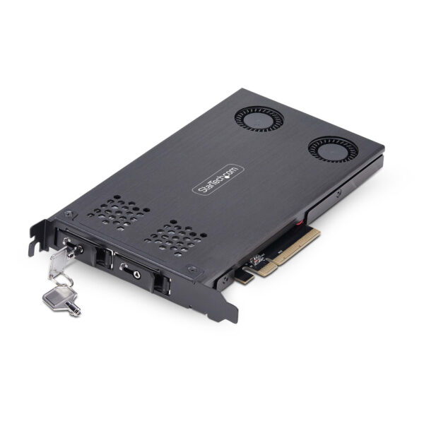 StarTech.com Dual-Bay M.2 NVMe SSD to PCIe x8 Removable Mobile Rack; StarTech.com Dual-Bay M.2 NVMe SSD to PCIe x8 Removable Mobile Rack;