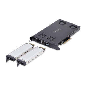 StarTech.com Dual-Bay M.2 NVMe SSD to PCIe x8 Removable Mobile Rack; StarTech.com Dual-Bay M.2 NVMe SSD to PCIe x8 Removable Mobile Rack;