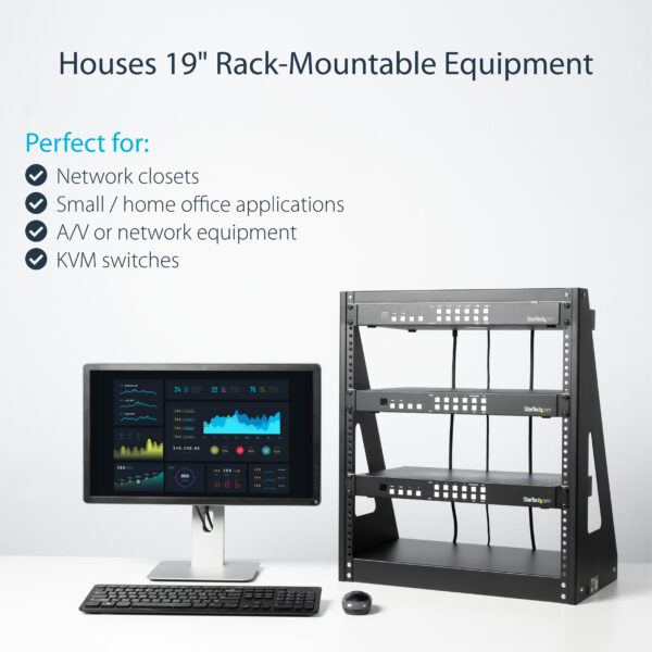 StarTech.com 2-Post 12U Heavy-Duty Desktop Server Rack, Small Open StarTech.com 2-Post 12U Heavy-Duty Desktop Server Rack, Small Open