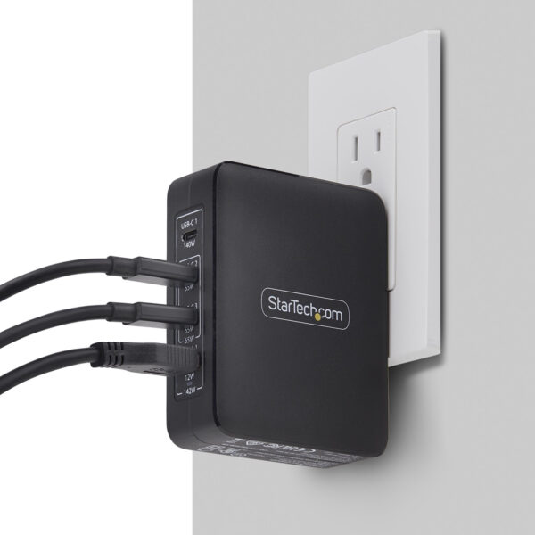 StarTech.com 140W USB-C Wall Charger, 3x USB-C/1x USB-A, PD 3.1 StarTech.com 140W USB-C Wall Charger, 3x USB-C/1x USB-A, PD 3.1