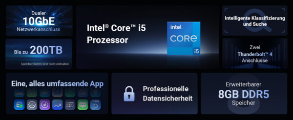 Ugreen NETWORK ATTACHED DXP8800PL DISKLESUK NAS Desktop Intel® Core™