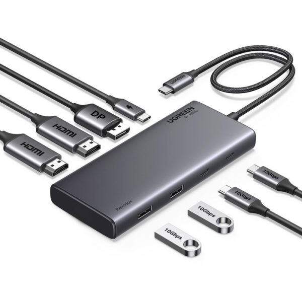 Ugreen 35625 interface hub USB Type-C 10000 Mbit/s Grey Ugreen 35625 interface hub USB Type-C 10000 Mbit/s Grey