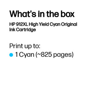 HP 912XL High Yield Cyan Original Ink Cartridge HP 912XL High Yield Cyan Original Ink Cartridge