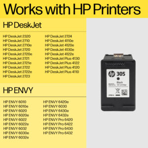 HP 305 Black Original Ink Cartridge HP 305 Black Original Ink Cartridge