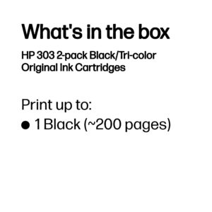 HP 303 2-pack Black/Tri-color Original Ink Cartridges HP 303 2-pack Black/Tri-color Original Ink Cartridges