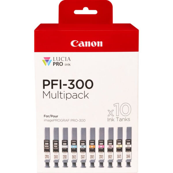 Canon PFI-300 ink cartridge 10 pc(s) Original Black, Blue, Cyan, Canon PFI-300 ink cartridge 10 pc(s) Original Black, Blue, Cyan,