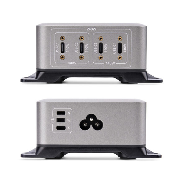 StarTech.com 4-Port Multi-Device USB-C Charger, 240W Total, Single StarTech.com 4-Port Multi-Device USB-C Charger, 240W Total, Single