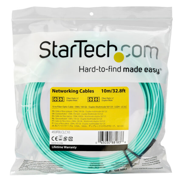 StarTech.com 10m (30ft) LC/UPC to LC/UPC OM4 Multimode Fiber Optic StarTech.com 10m (30ft) LC/UPC to LC/UPC OM4 Multimode Fiber Optic
