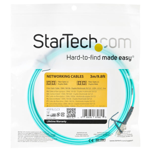 StarTech.com 3m (10ft) LC/UPC to LC/UPC OM4 Multimode Fiber Optic