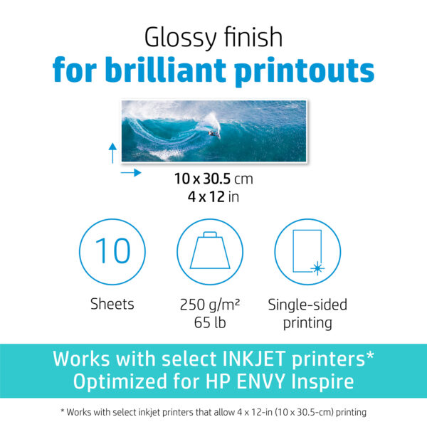 HP Advanced Photo Paper Glossy 65 lb 5 x 5 in. (127 x 127 mm) 20