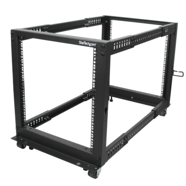 StarTech.com 4-Post 12U Mobile Open Frame Server Rack, Four Post 19"