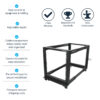StarTech.com 4-Post 12U Mobile Open Frame Server Rack, Four Post 19"