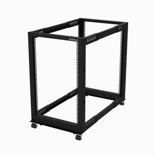 StarTech.com 4-Post 18U Mobile Open Frame Server Rack, Four Post 19"