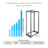 StarTech.com 4-Post 18U Mobile Open Frame Server Rack, Four Post 19"