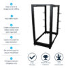 StarTech.com 4-Post 25U Mobile Open Frame Server Rack, Four Post 19in