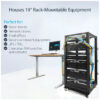 StarTech.com 4-Post 25U Mobile Open Frame Server Rack, Four Post 19in