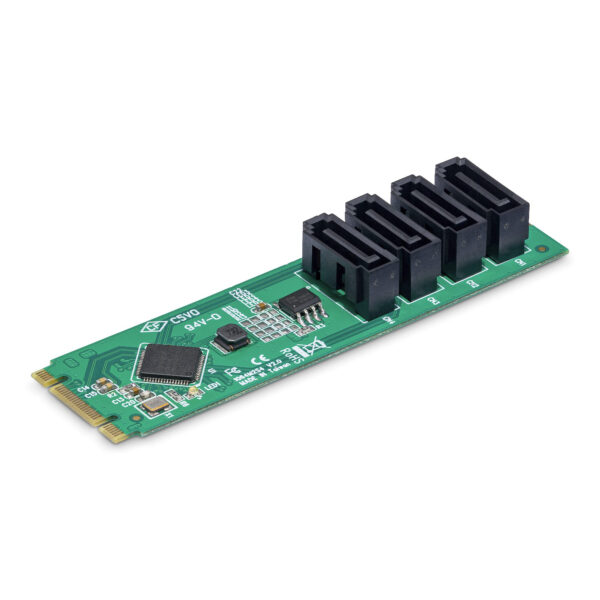 StarTech.com 4-Port M.2 to SATA Adapter Card, M.2 PCIe 3.0 to SATA