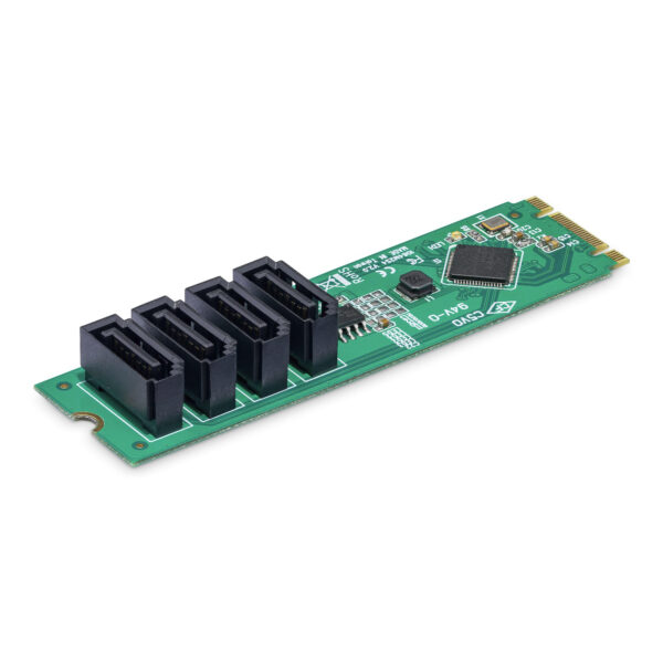 StarTech.com 4-Port M.2 to SATA Adapter Card, M.2 PCIe 3.0 to SATA