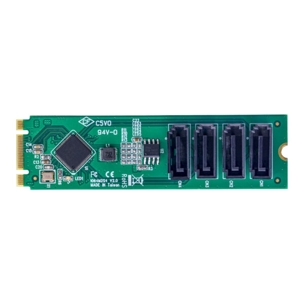 StarTech.com 4-Port M.2 to SATA Adapter Card, M.2 PCIe 3.0 to SATA