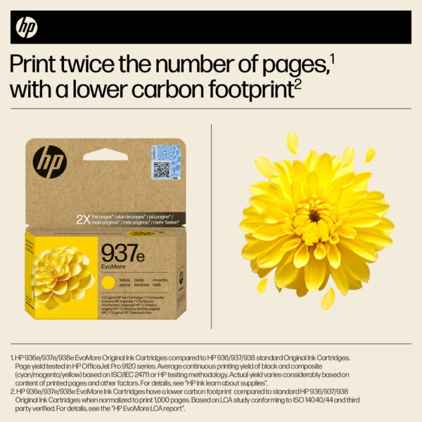 HP 937e EvoMore Yellow Original Ink Cartridge