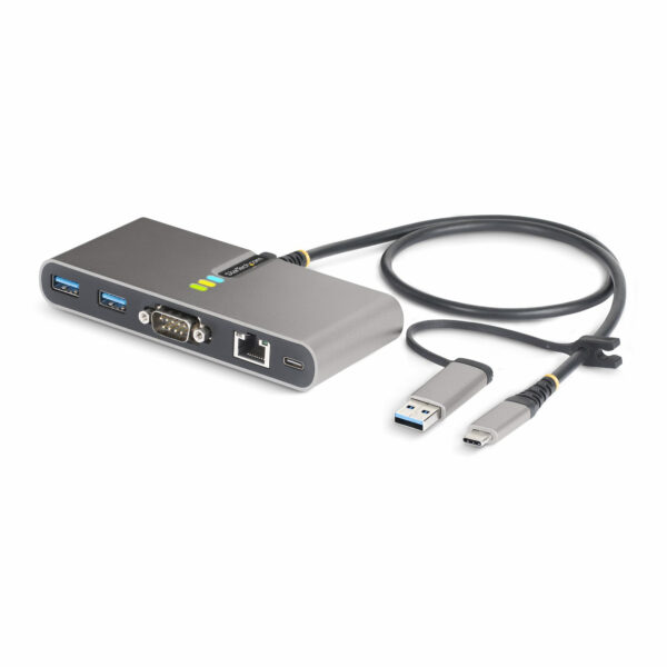 StarTech.com 2-Port USB-C Hub with Ethernet and RS-232, Attached StarTech.com 2-Port USB-C Hub with Ethernet and RS-232, Attached