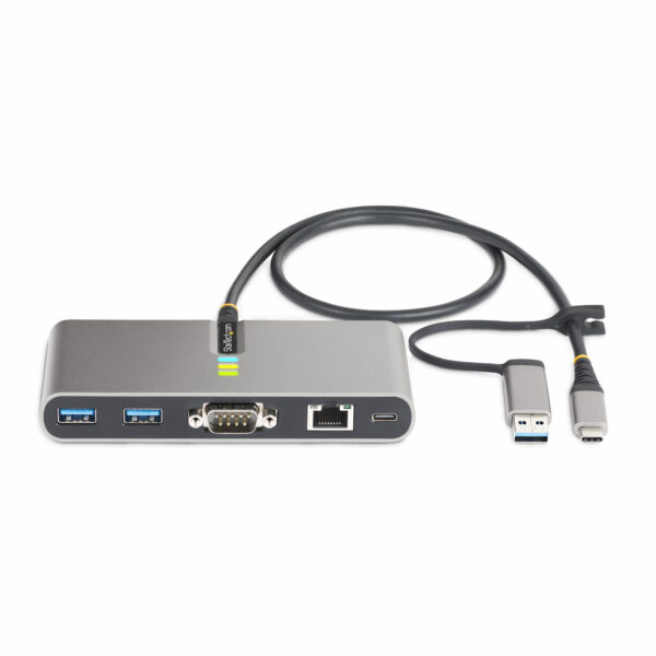 StarTech.com 2-Port USB-C Hub with Ethernet and RS-232, Attached StarTech.com 2-Port USB-C Hub with Ethernet and RS-232, Attached