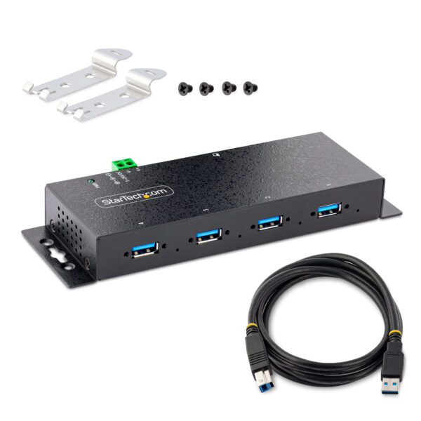 StarTech.com 4-Port Industrial USB 3.0 5Gbps Hub, Rugged USB Hub with StarTech.com 4-Port Industrial USB 3.0 5Gbps Hub, Rugged USB Hub with