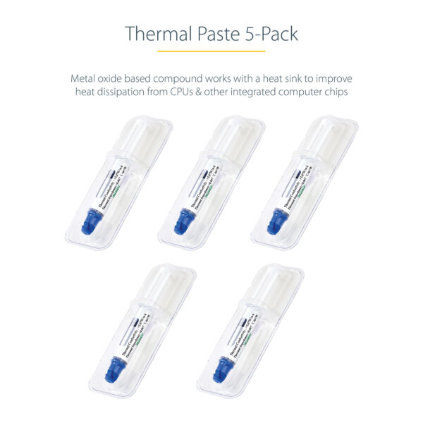 StarTech.com Thermal Paste, Pack of 5 Re-sealable Syringes (1.5g StarTech.com Thermal Paste, Pack of 5 Re-sealable Syringes (1.5g