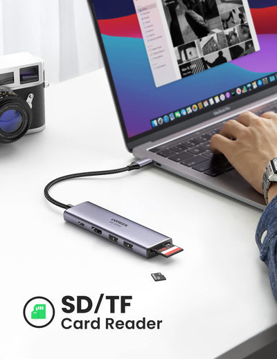Ugreen 6-in-1 USB-C Hub USB Type-C Silver Ugreen 6-in-1 USB-C Hub USB Type-C Silver