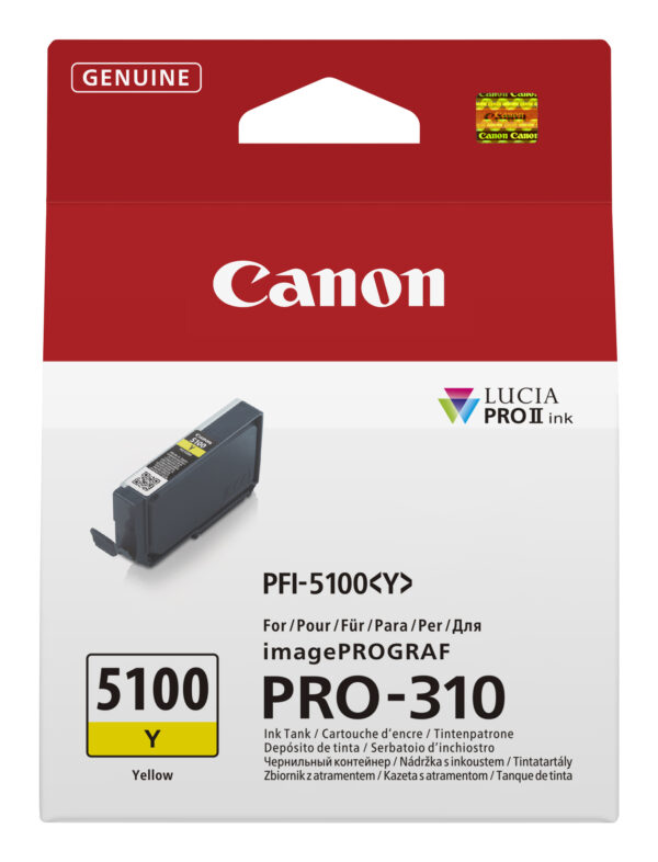 Canon PFI-5100 Y ink cartridge 1 pc(s) Original Yellow Canon PFI-5100 Y ink cartridge 1 pc(s) Original Yellow