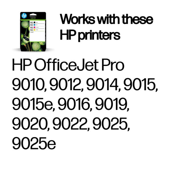 HP 963 4-pack Black/Cyan/Magenta/Yellow Original Ink Cartridges HP 963 4-pack Black/Cyan/Magenta/Yellow Original Ink Cartridges