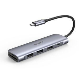 Ugreen 6-in-1 USB C PD USB 3.2 Gen 1 (3.1 Gen 1) Type-C Silver Ugreen 6-in-1 USB C PD USB 3.2 Gen 1 (3.1 Gen 1) Type-C Silver