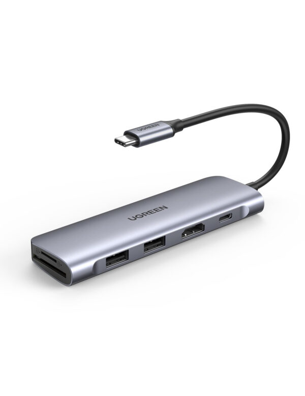 Ugreen 6-in-1 USB C PD USB 3.2 Gen 1 (3.1 Gen 1) Type-C Silver Ugreen 6-in-1 USB C PD USB 3.2 Gen 1 (3.1 Gen 1) Type-C Silver