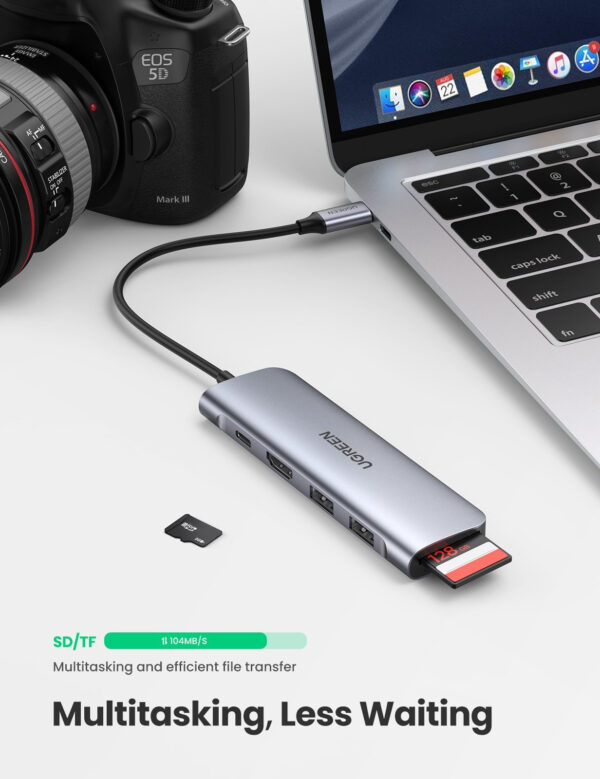 Ugreen 6-in-1 USB C PD USB 3.2 Gen 1 (3.1 Gen 1) Type-C Silver Ugreen 6-in-1 USB C PD USB 3.2 Gen 1 (3.1 Gen 1) Type-C Silver