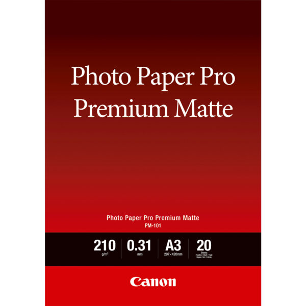 Canon PM-101 Premium Matte Photo Paper A3 - 20 Sheets Canon PM-101 Premium Matte Photo Paper A3 - 20 Sheets