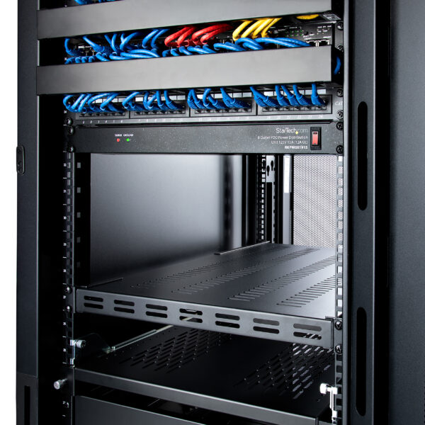 StarTech.com 1U 4-Post Adjustable Vented Server Rack Mount Shelf StarTech.com 1U 4-Post Adjustable Vented Server Rack Mount Shelf