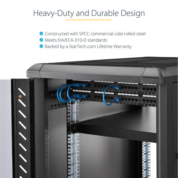 StarTech.com 1U 4-Post Adjustable Server Rack Mount Shelf StarTech.com 1U 4-Post Adjustable Server Rack Mount Shelf