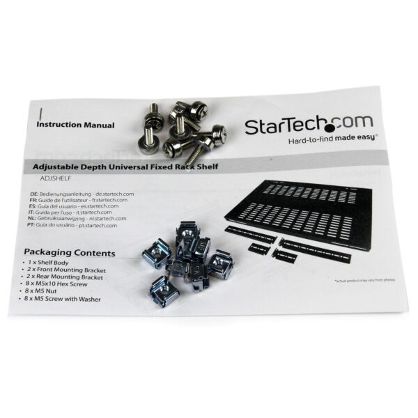 StarTech.com 1U Adjustable Vented Server Rack Mount Shelf - 175lbs StarTech.com 1U Adjustable Vented Server Rack Mount Shelf - 175lbs