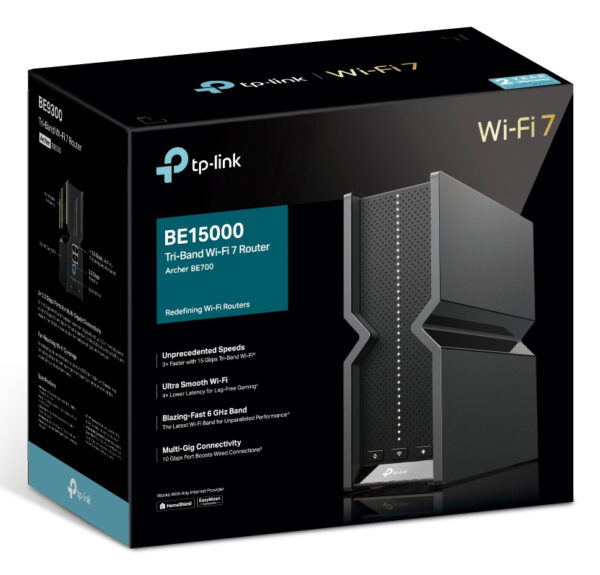 TP-Link Archer BE700 wireless router Multi-Gigabit Ethernet Tri-band