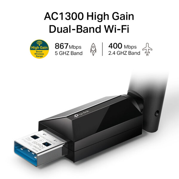 TP-Link AC1300 High Gain Wireless Dual Band USB Adapter TP-Link AC1300 High Gain Wireless Dual Band USB Adapter