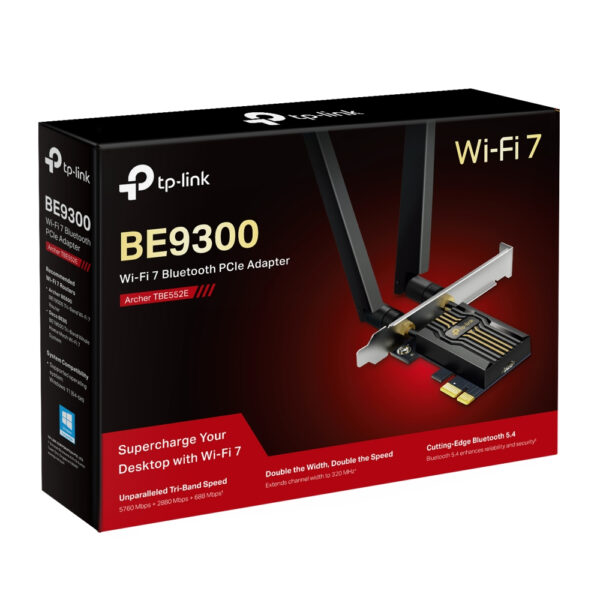 TP-Link Archer TBE552E network card WLAN / Bluetooth 5760 Mbit/s TP-Link BE6500 Internal WLAN / Bluetooth 2880 Mbit/s