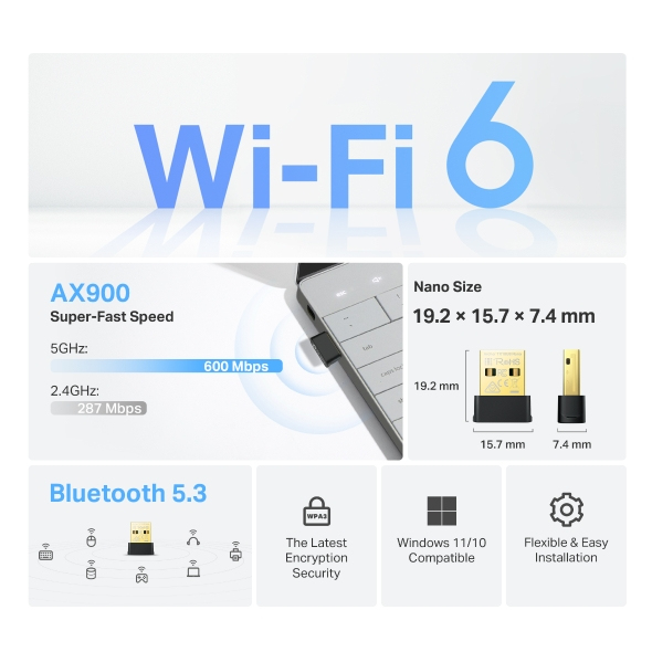 TP-Link Archer TX10UB Nano Bluetooth 600 Mbit/s TP-Link Archer TX10UB Nano Bluetooth 600 Mbit/s